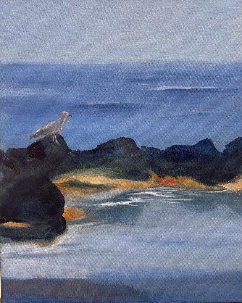 Vand, måge, Vesterhavet, Tina Theilgaard, blå farver